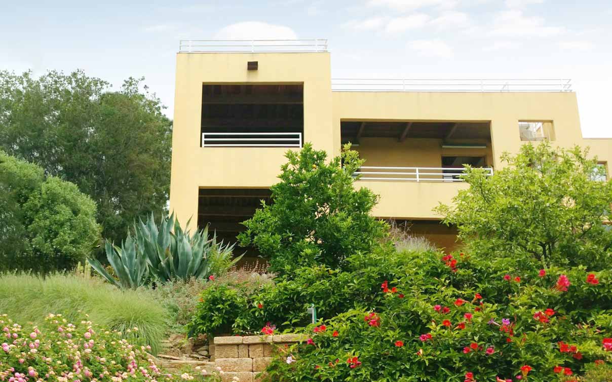 House surrounded by fire-resistant landscaping